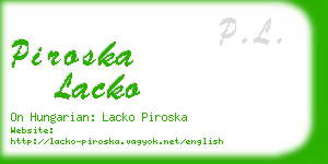 piroska lacko business card